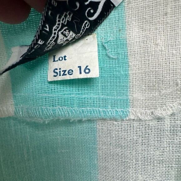 Vintage 80s Blue and White Striped Dress - Picture 6 of 6